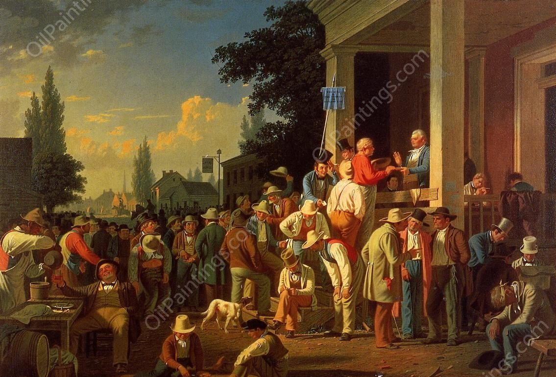 The County Election no.2 by George Caleb Bingham - Hand-Painted Oil Painting Reproduction