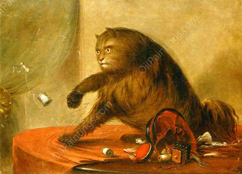 Le Chat d Ostend by George Catlin - Hand-Painted Oil Painting Reproduction