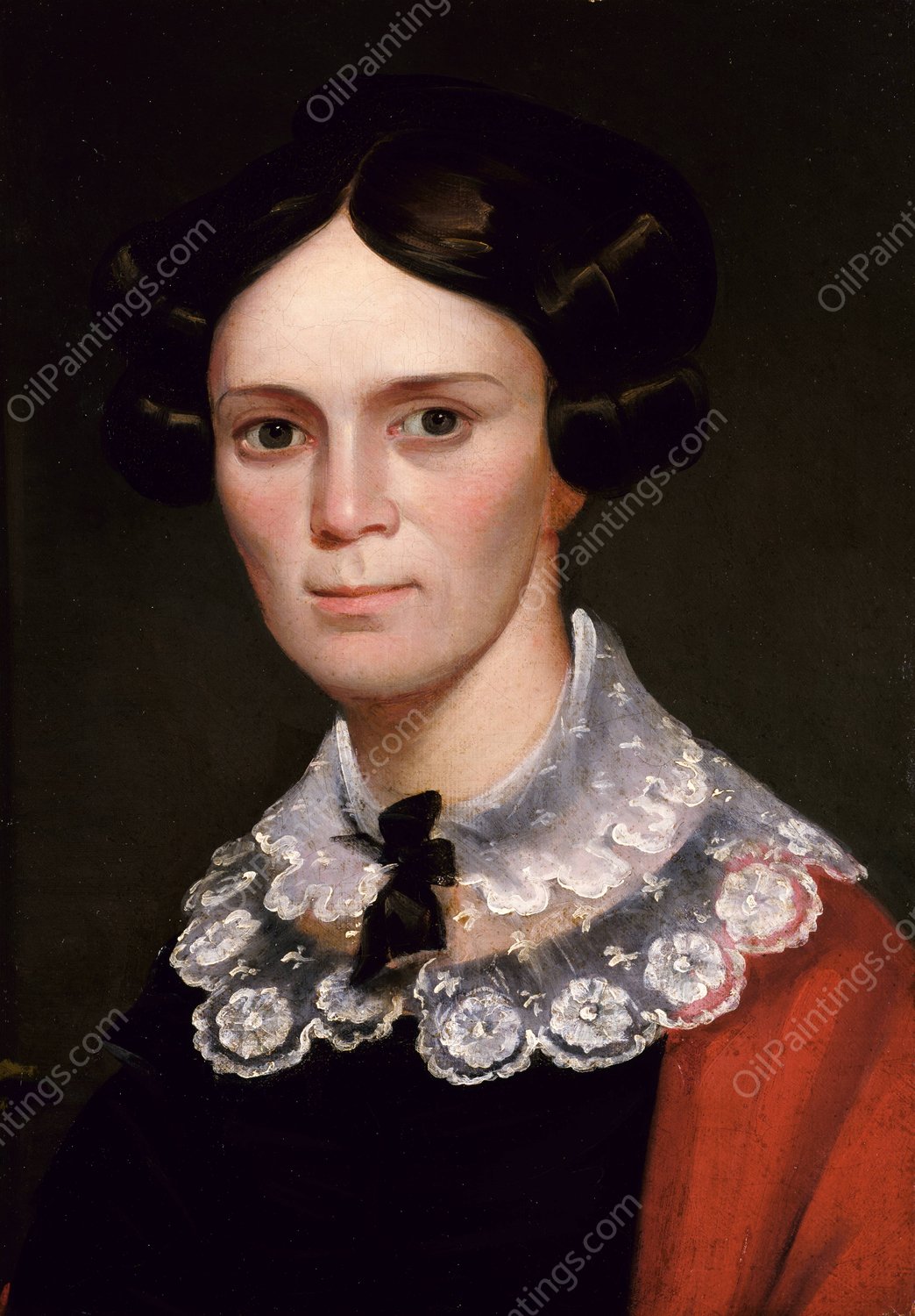 Portrait of a Woman  by George Catlin - Hand-Painted Oil Painting Reproduction