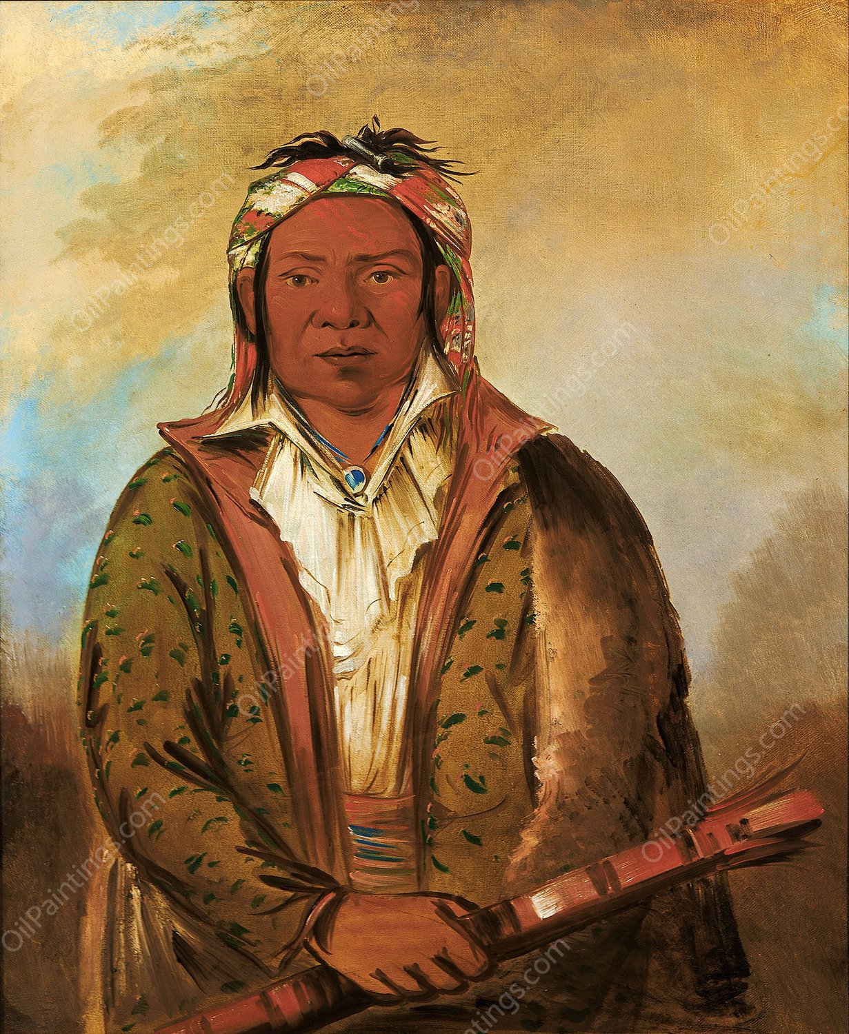 Shee-Nah-Wee  by George Catlin - Hand-Painted Oil Painting Reproduction