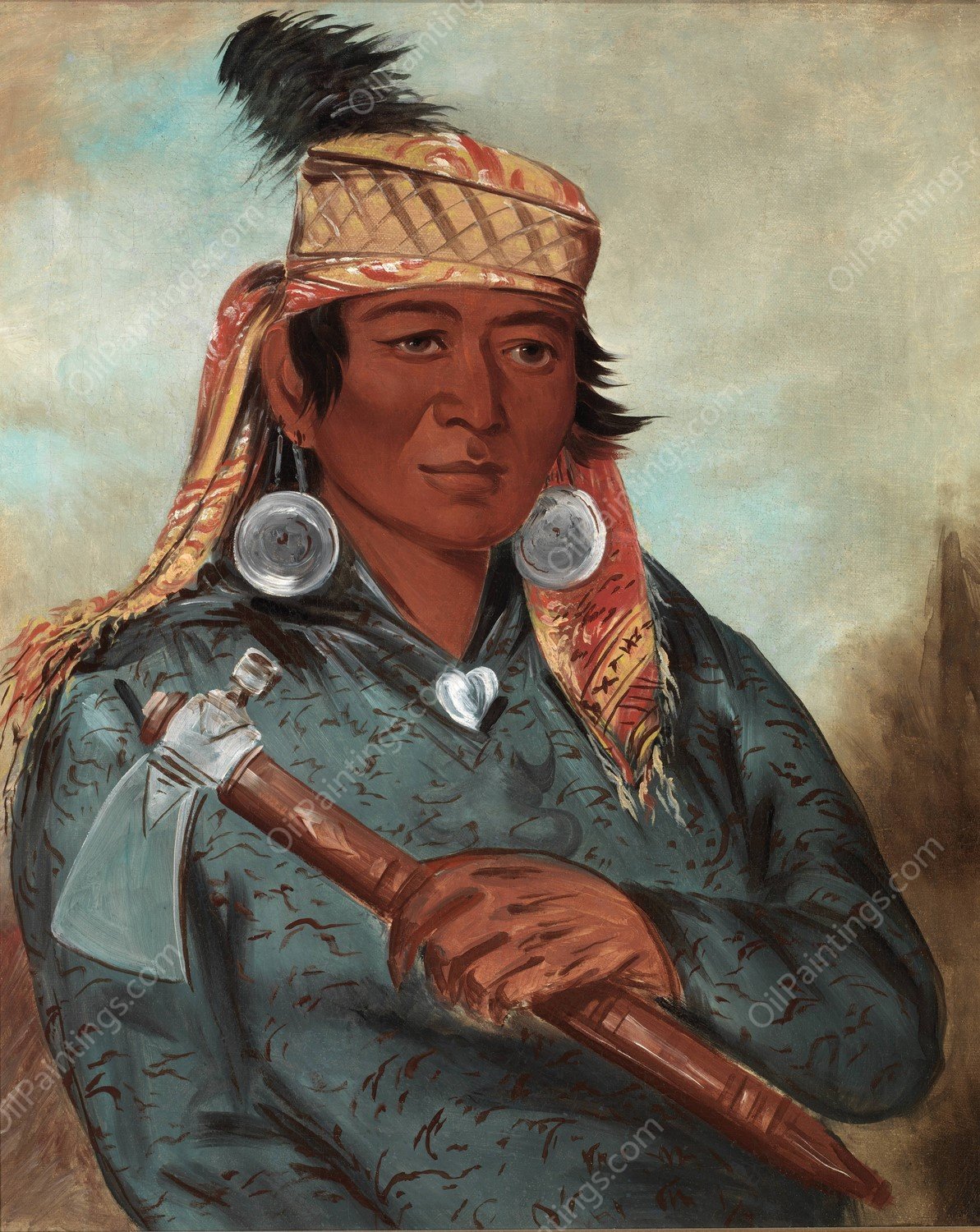 Wah-Pe-Say, The White  by George Catlin - Hand-Painted Oil Painting Reproduction