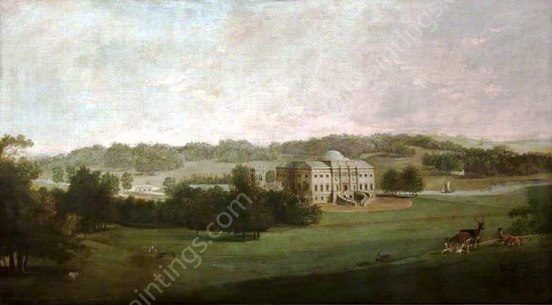 Kedleston Hall from the South by George Cuitt - Hand-Painted Oil Painting Reproduction