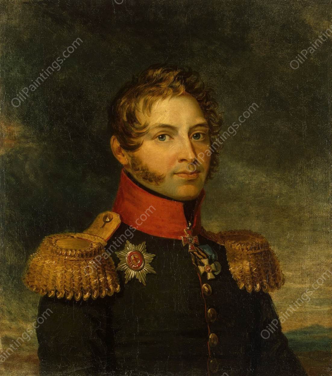 Portrait of Alexander P. Kutuzov by George Dawe - Hand-Painted Oil Painting Reproduction