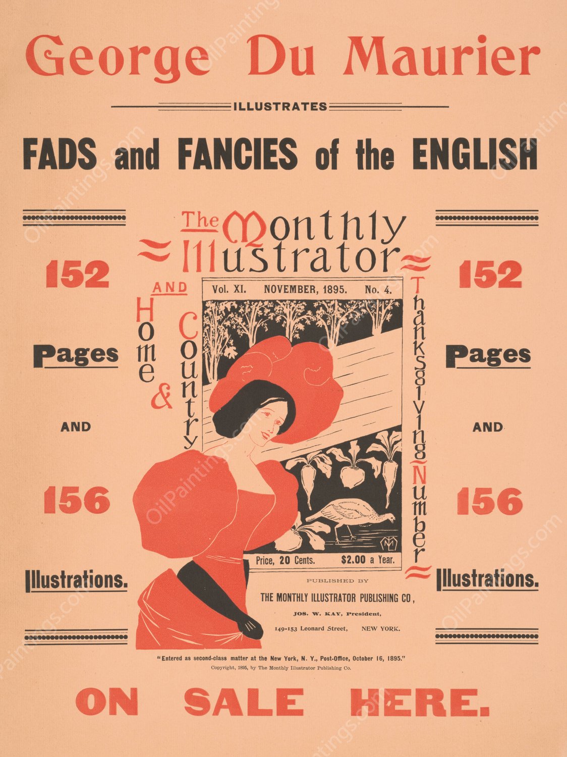 Fads and fancies of the English. The Monthly Illustrator, November, 1895  by George Du Maurier - Hand-Painted Oil Painting Reproduction