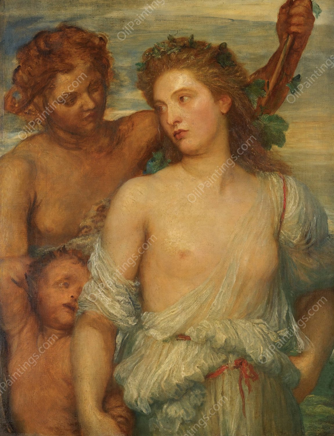 A Bacchante by George Frederic Watts - Hand-Painted Oil Painting Reproduction