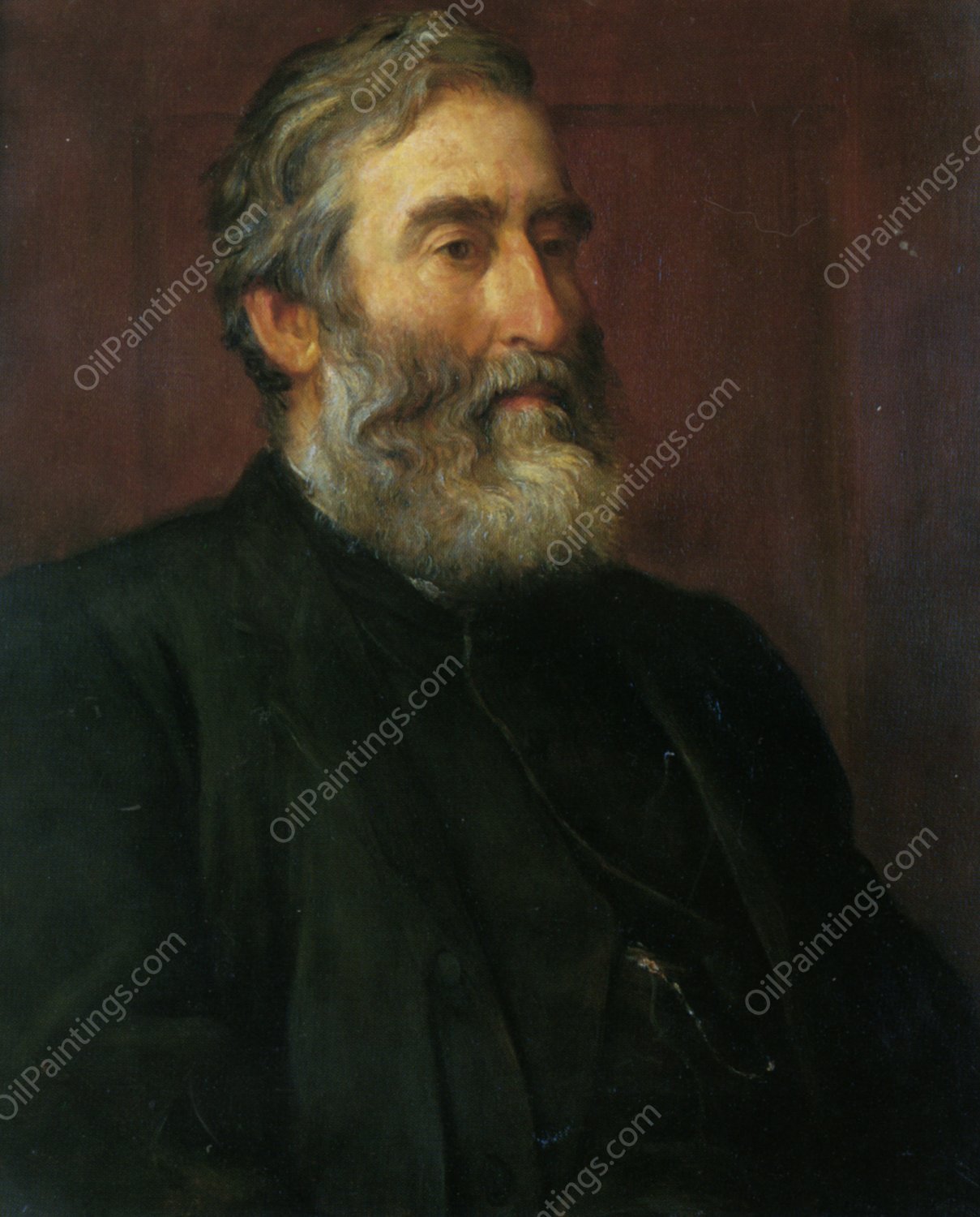 Portrait of the Reverend Harry Jones by George Frederick Watts - Hand-Painted Oil Painting Reproduction