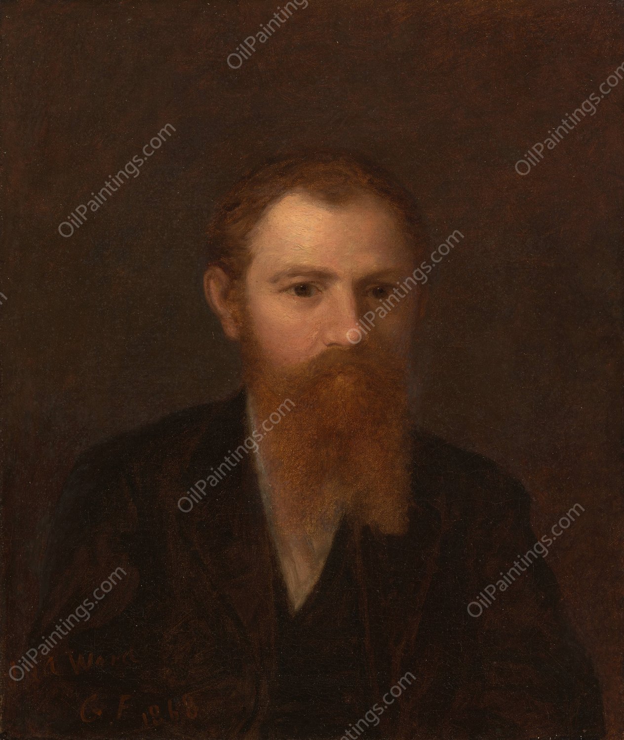 John Quincy Adams Ward  by George Fuller - Hand-Painted Oil Painting Reproduction