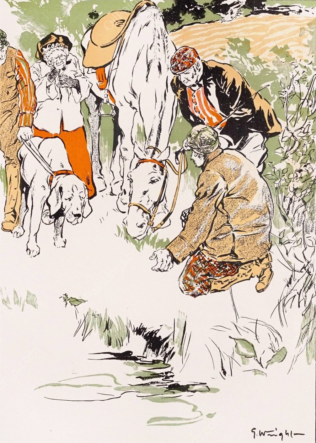 The water babies 3  by George Hand Wright - Hand-Painted Oil Painting Reproduction