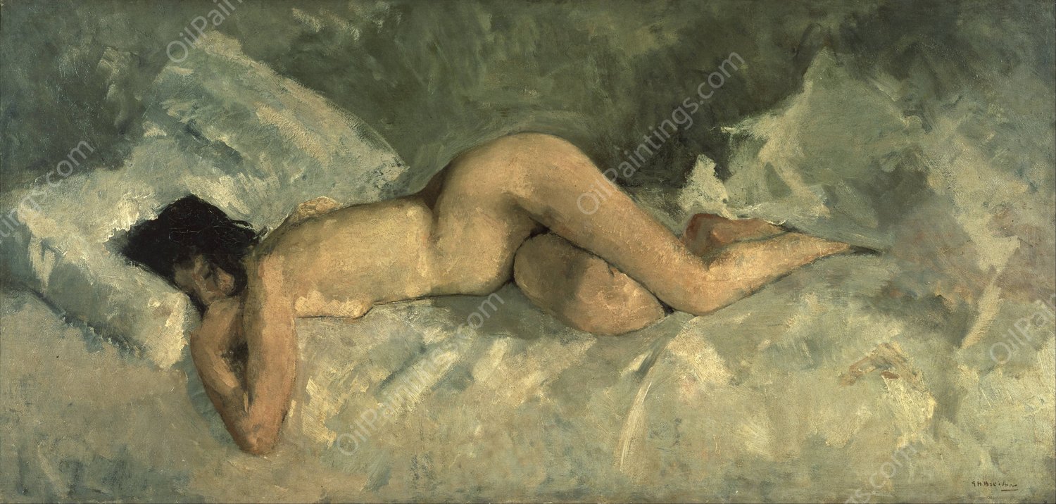 Reclining nude  by George Hendrik Breitner - Hand-Painted Oil Painting Reproduction