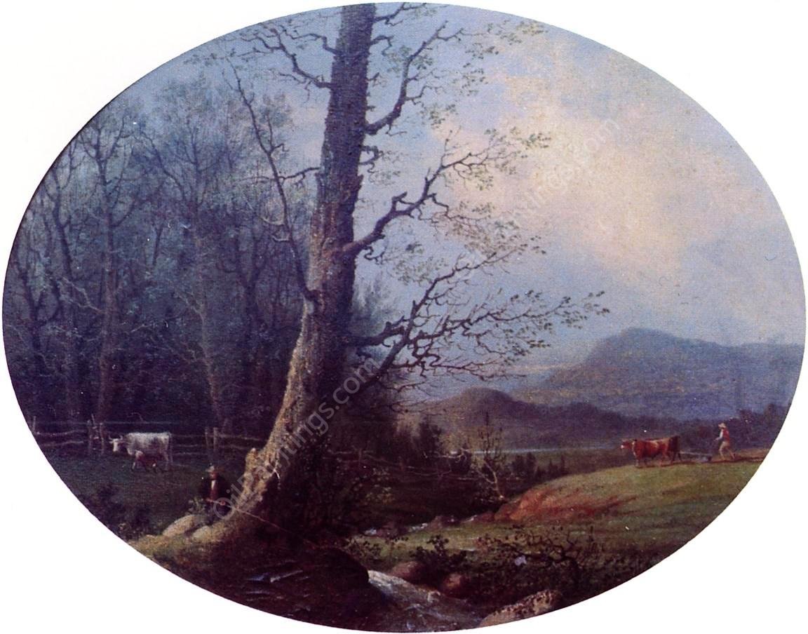 Spring by George Henry Durrie - Hand-Painted Oil Painting Reproduction