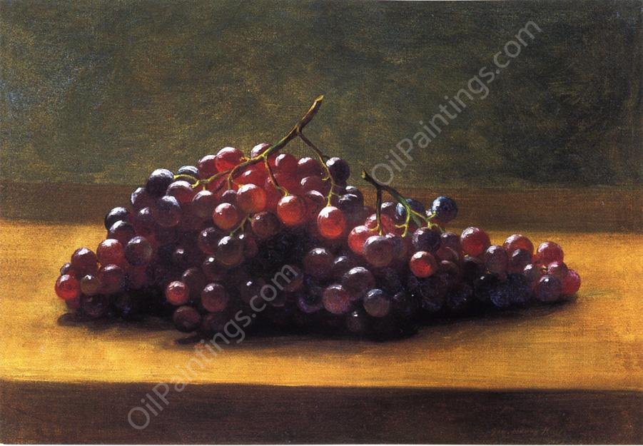 Grapes on a Tabletop by George Henry Hall - Hand-Painted Oil Painting Reproduction