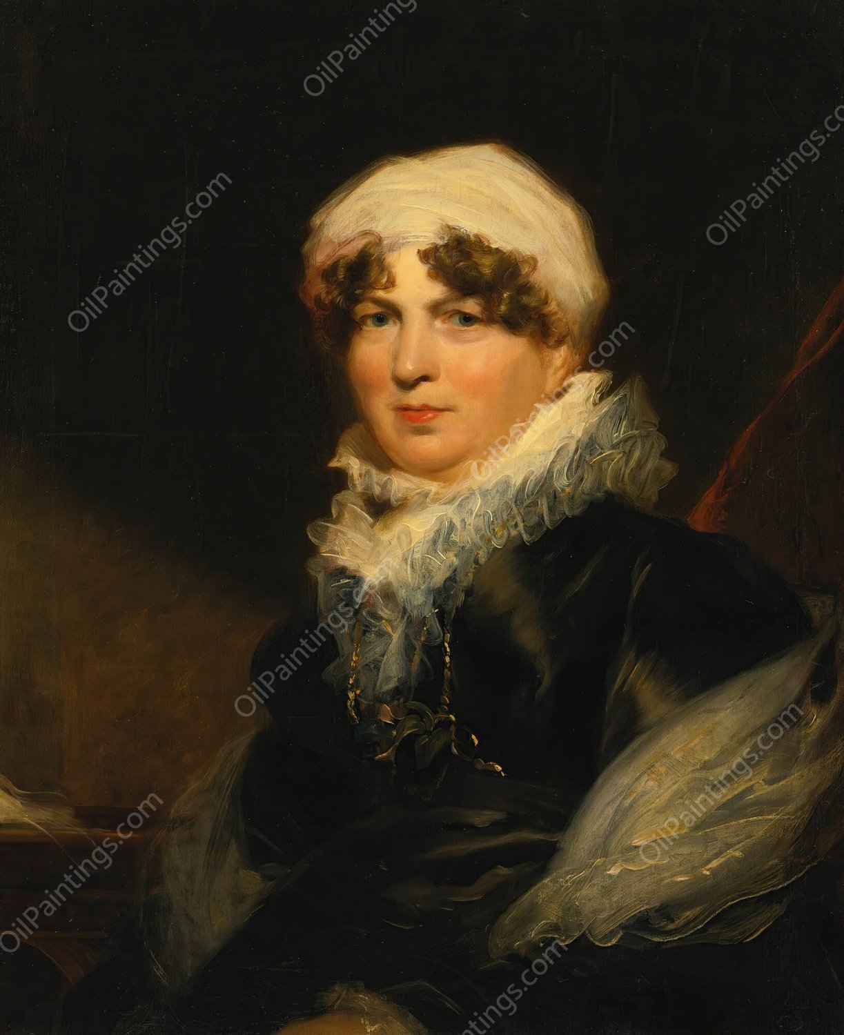 Portrait of a lady by George Henry Harlow - Hand-Painted Oil Painting Reproduction