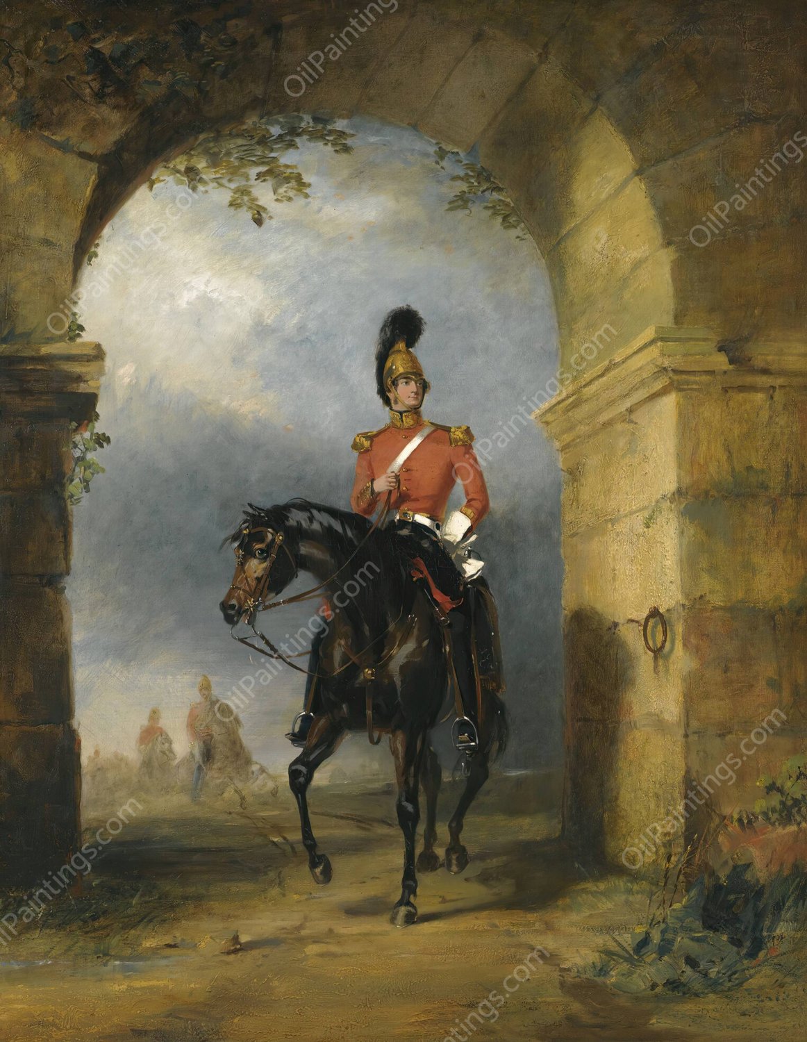 Portrait Of An Officer Of Dragoon Guards by George Henry Laporte - Hand-Painted Oil Painting Reproduction