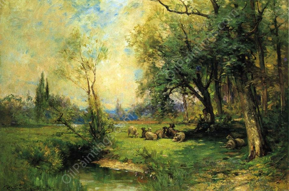 Green Pastures and Still Waters by George Henry Smillie - Hand-Painted Oil Painting Reproduction