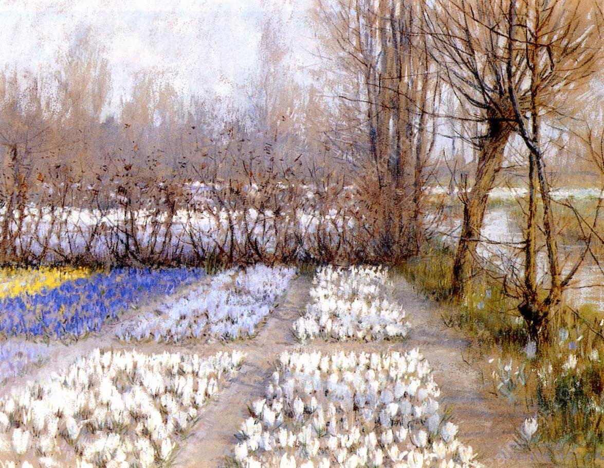 Spring Crosuc Fields by George Hitchcock - Hand-Painted Oil Painting Reproduction