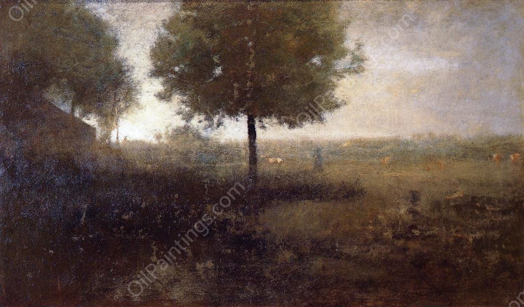 Hazy Morning, Montclair by George Inness - Hand-Painted Oil Painting Reproduction