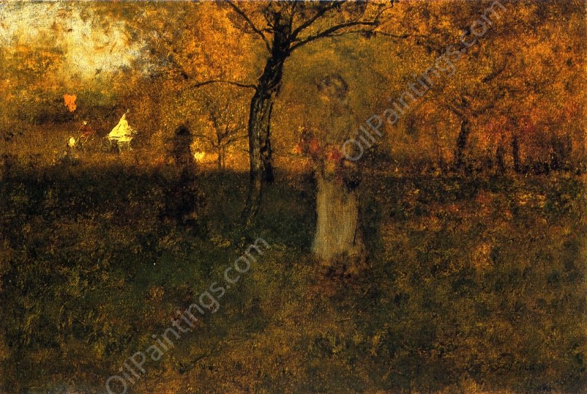 In the Orchard, Milton by George Inness - Hand-Painted Oil Painting Reproduction