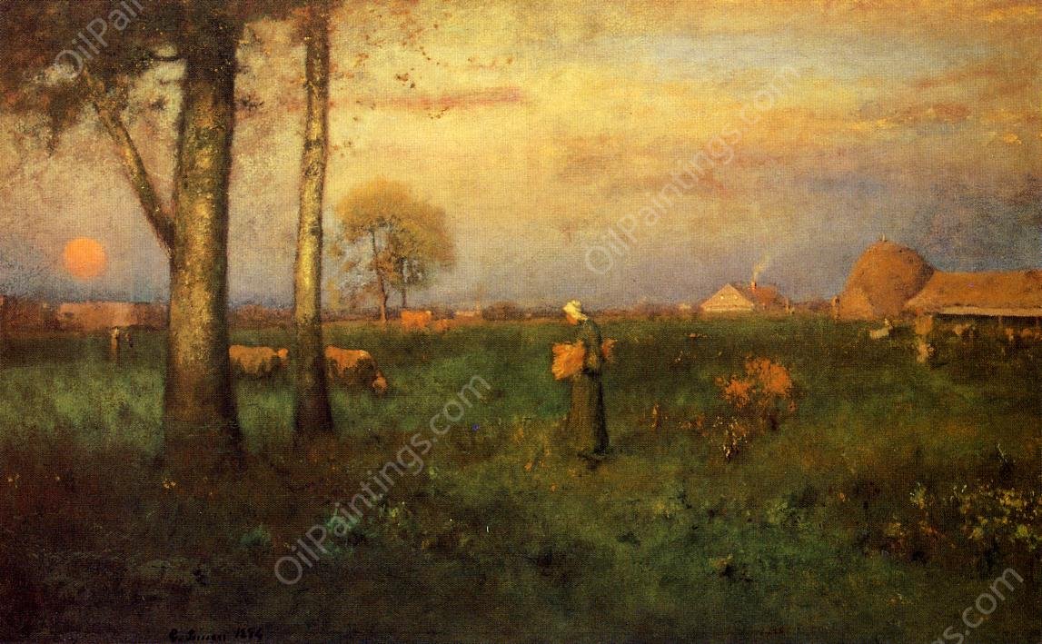 Sundown by George Inness - Hand-Painted Oil Painting Reproduction