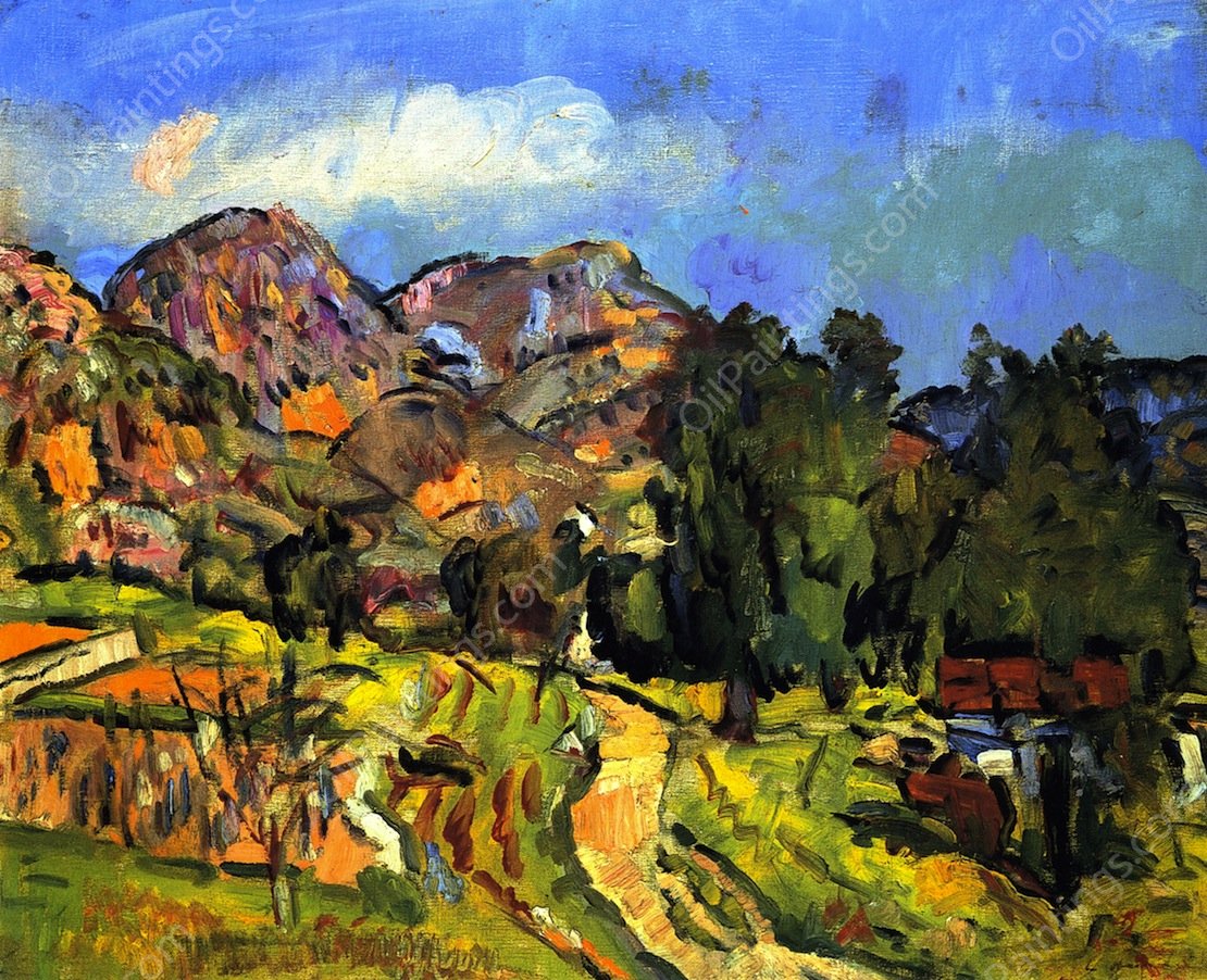 Provencal Landscape by George Leslie Hunter - Hand-Painted Oil Painting Reproduction
