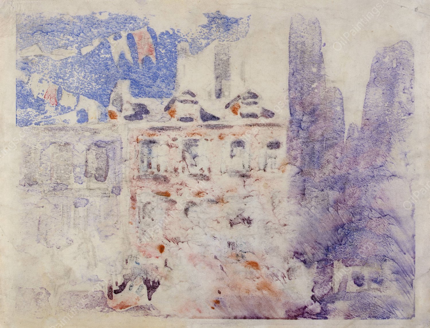 City Scene by George Luks - Hand-Painted Oil Painting Reproduction