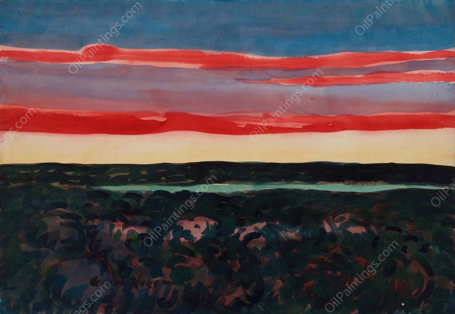 Evening Splendor  by George Luks - Hand-Painted Oil Painting Reproduction