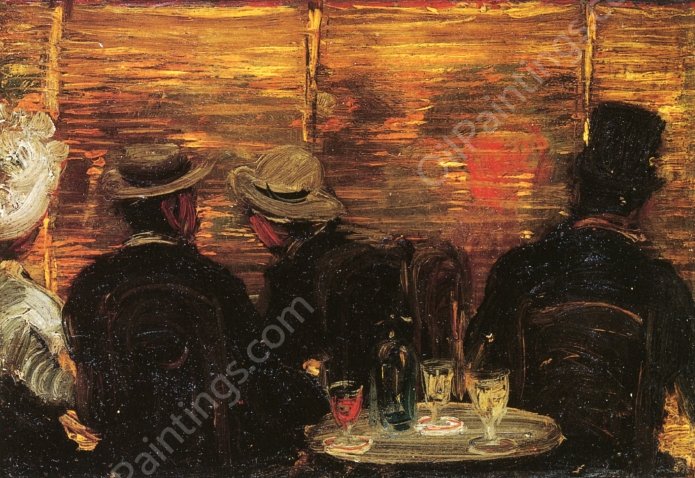 The Screen, Cafe de Versailles, Paris by George Luks - Hand-Painted Oil Painting Reproduction
