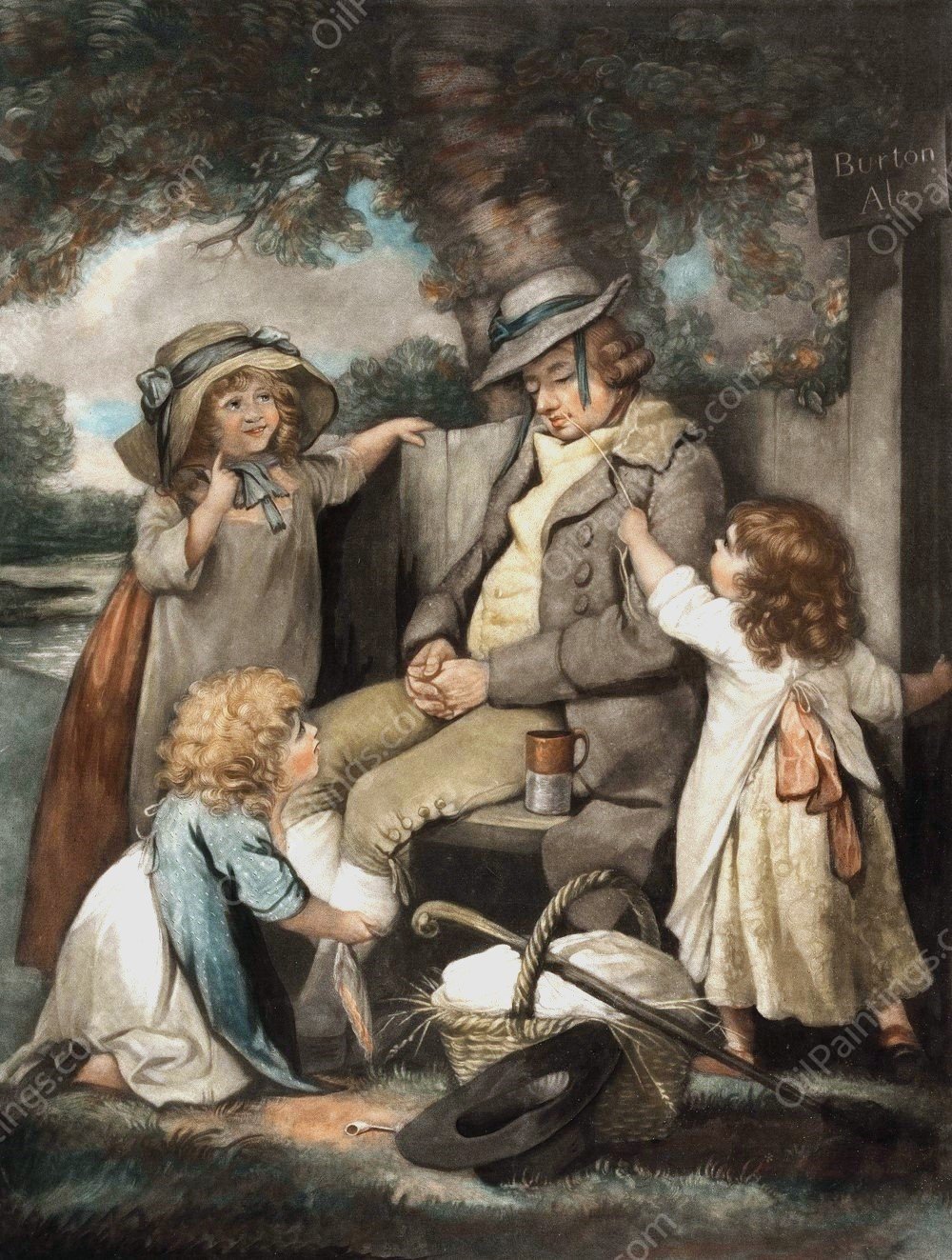 Childish Amusement  by George Morland - Hand-Painted Oil Painting Reproduction