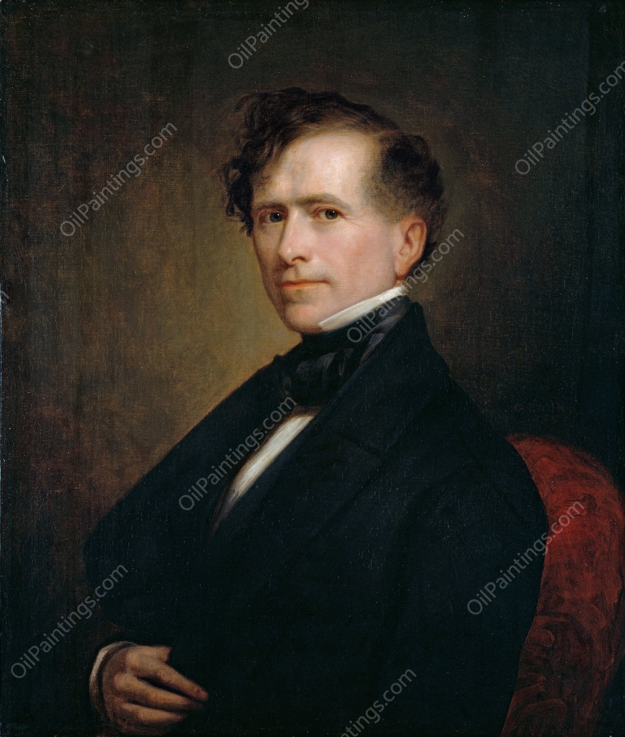 Franklin Pierce  by George Peter Alexander Healy - Hand-Painted Oil Painting Reproduction