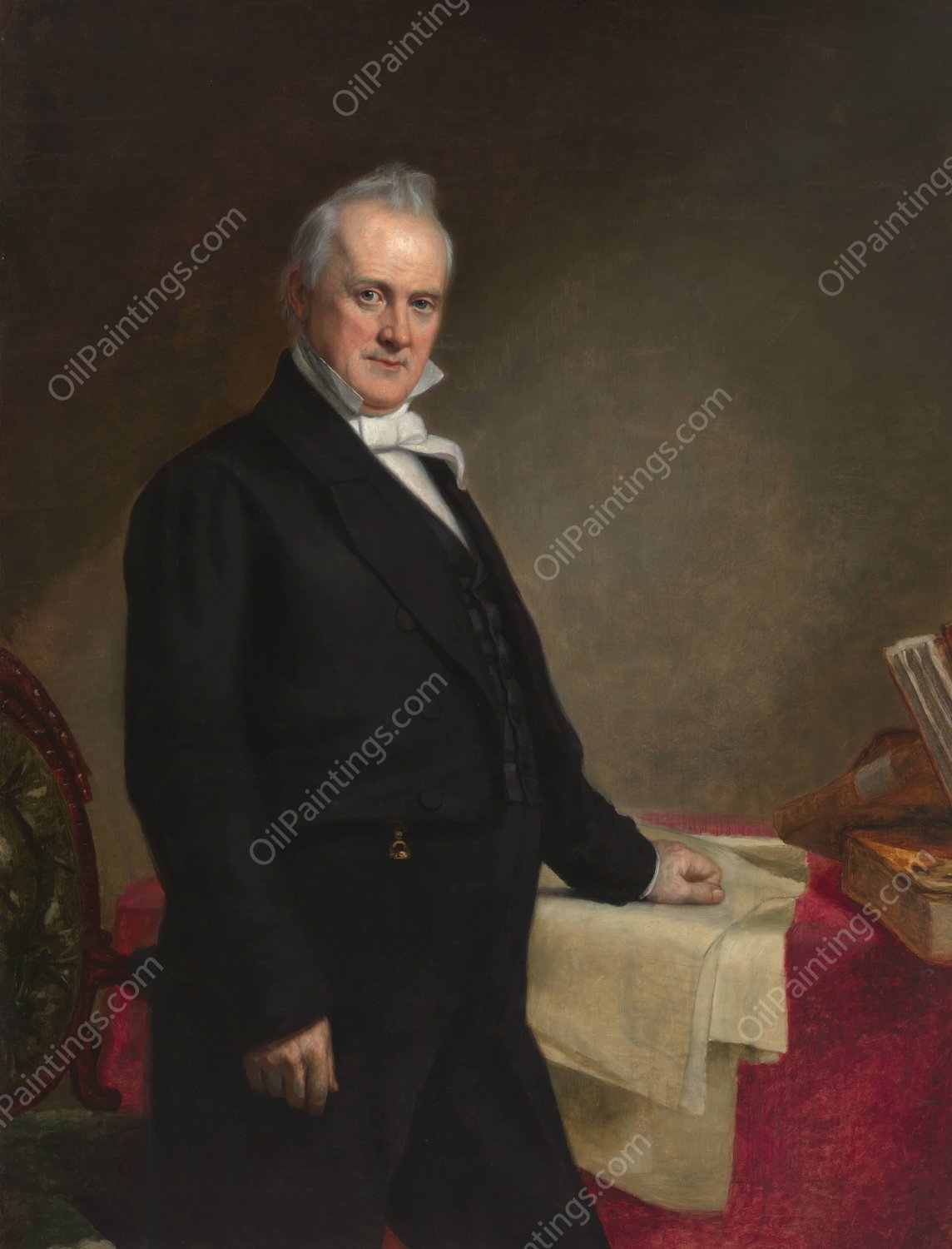 James Buchanan  by George Peter Alexander Healy - Hand-Painted Oil Painting Reproduction