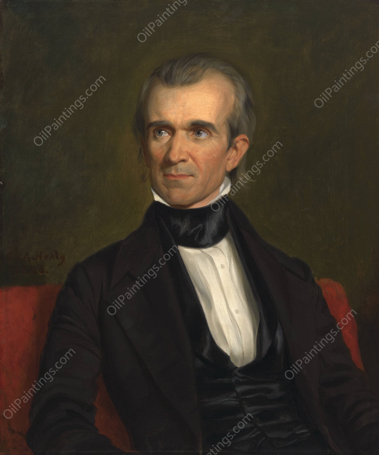 James Knox Polk  by George Peter Alexander Healy - Hand-Painted Oil Painting Reproduction