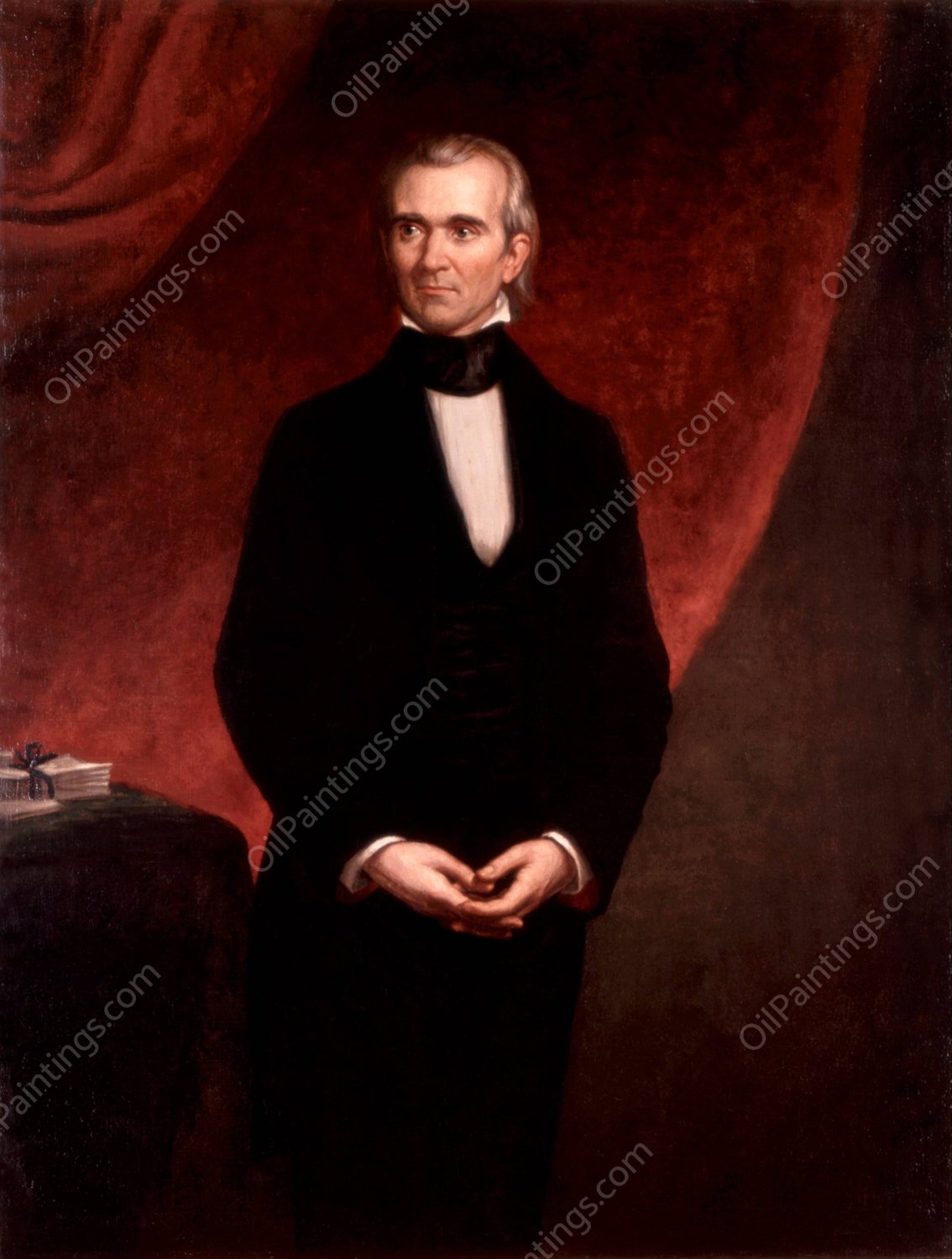 James Knox Polk  by George Peter Alexander Healy - Hand-Painted Oil Painting Reproduction