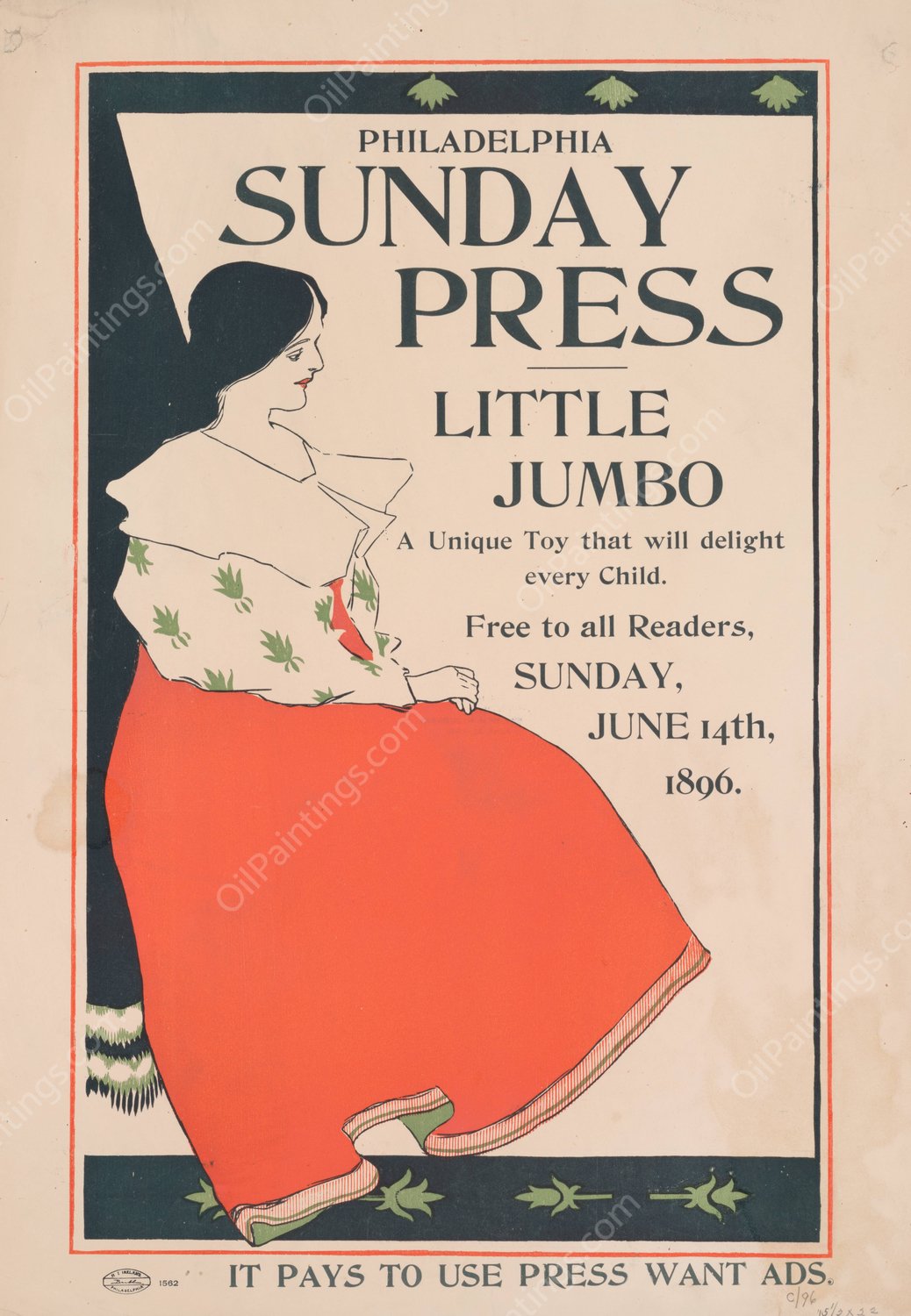 Little Jumbo  by George Reiter Brill - Hand-Painted Oil Painting Reproduction