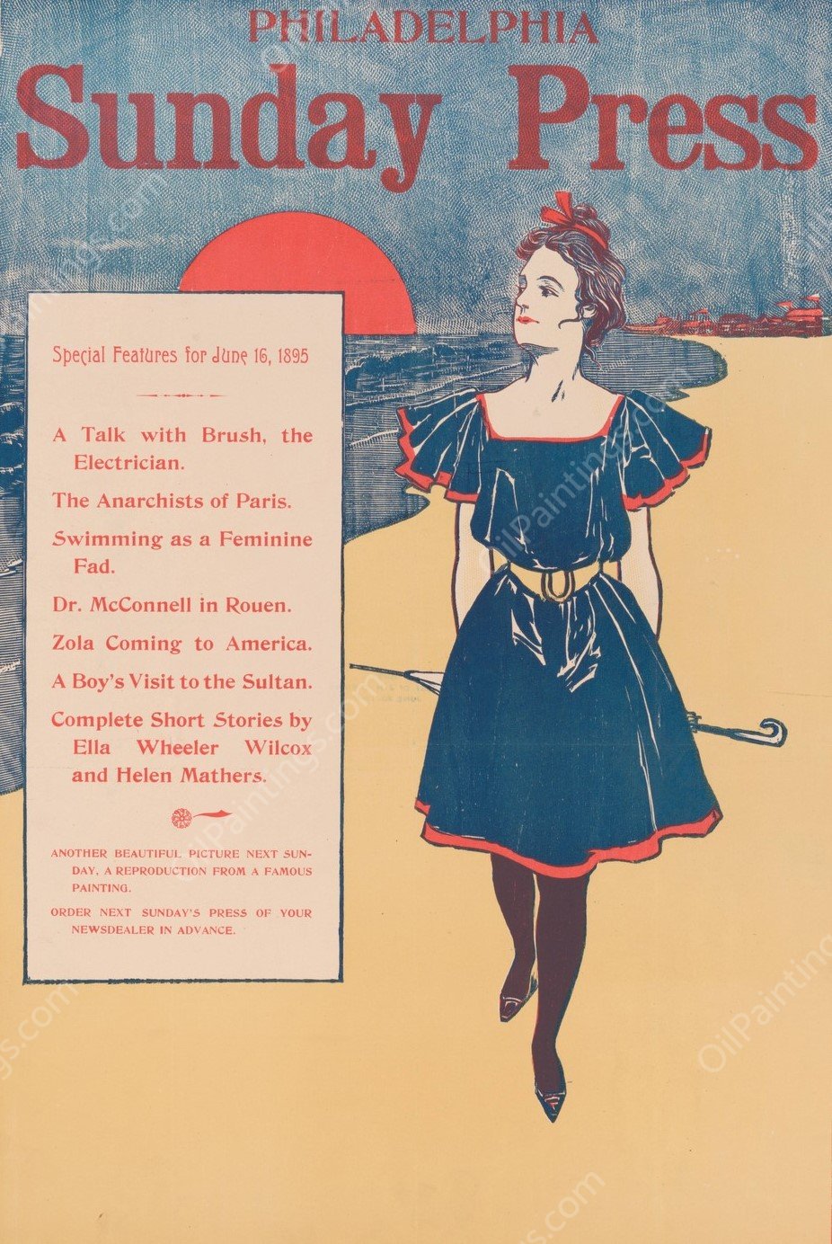 Special features for June 16, 1895  by George Reiter Brill - Hand-Painted Oil Painting Reproduction