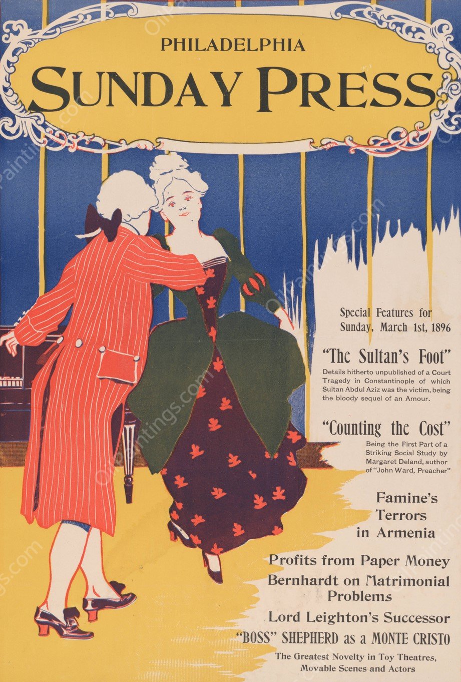 Special features for Sunday, March 1st, 1896 by George Reiter Brill - Hand-Painted Oil Painting Reproduction