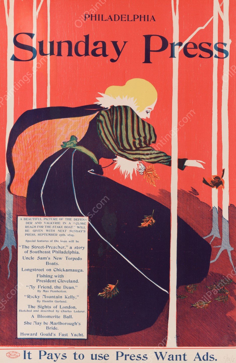 The street-preacher  by George Reiter Brill - Hand-Painted Oil Painting Reproduction