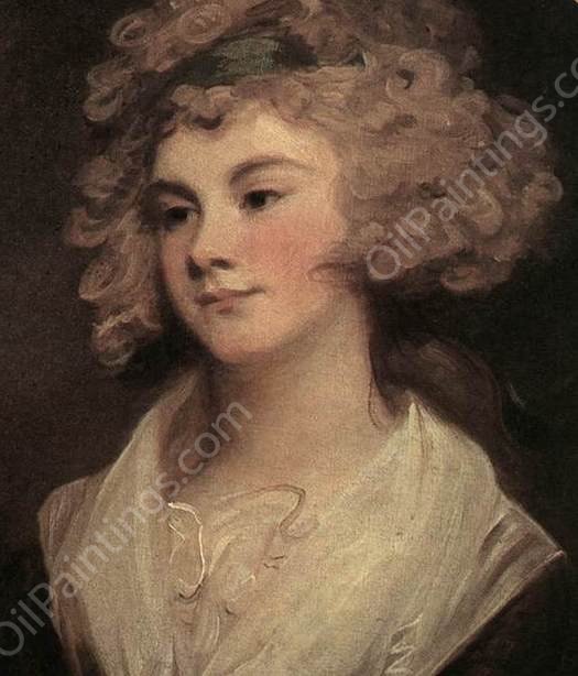 Lady in a Brown Robe by George Romney - Hand-Painted Oil Painting Reproduction