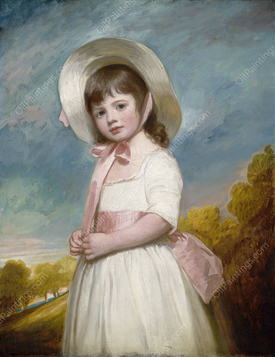 Miss Juliana Willoughby  by George Romney - Hand-Painted Oil Painting Reproduction