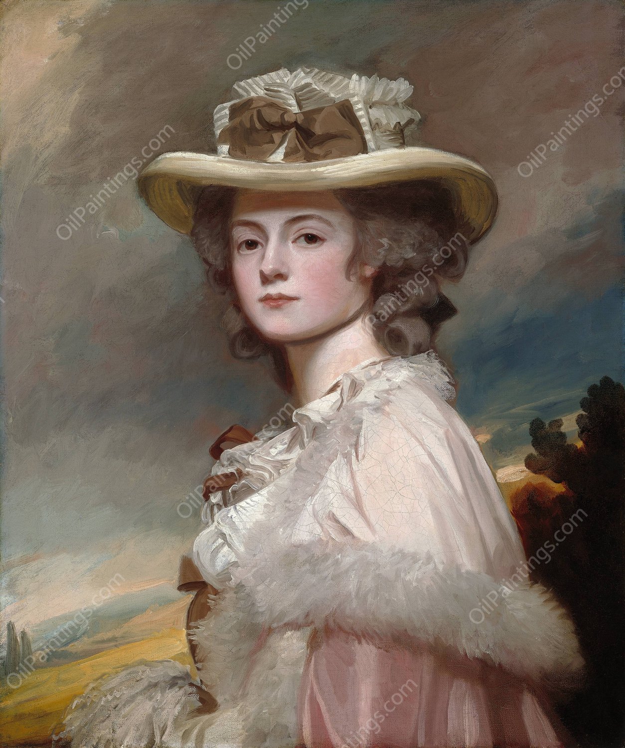 Mrs. Davies Davenport  by George Romney - Hand-Painted Oil Painting Reproduction
