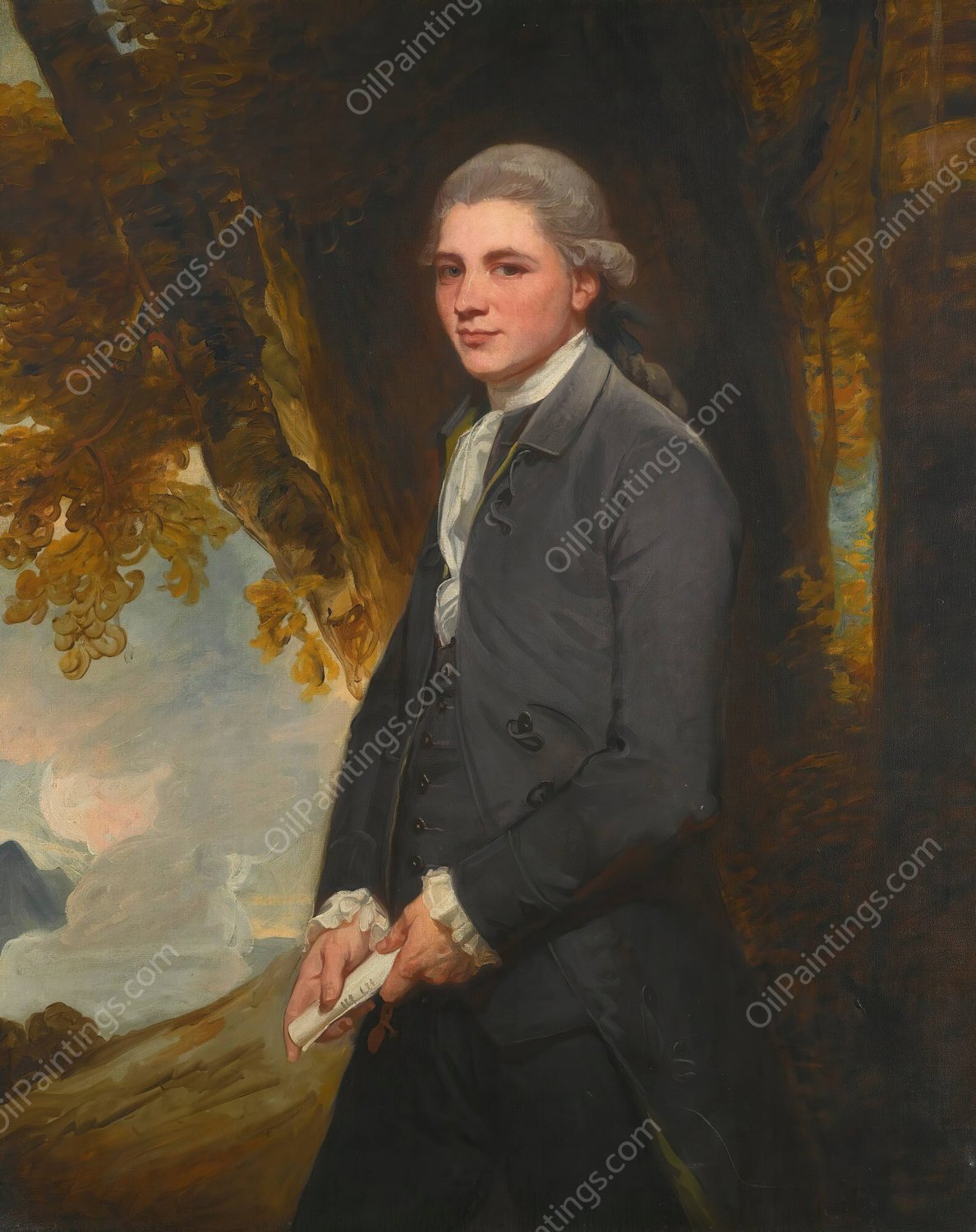 Portrait Of John Redhead by George Romney - Hand-Painted Oil Painting Reproduction