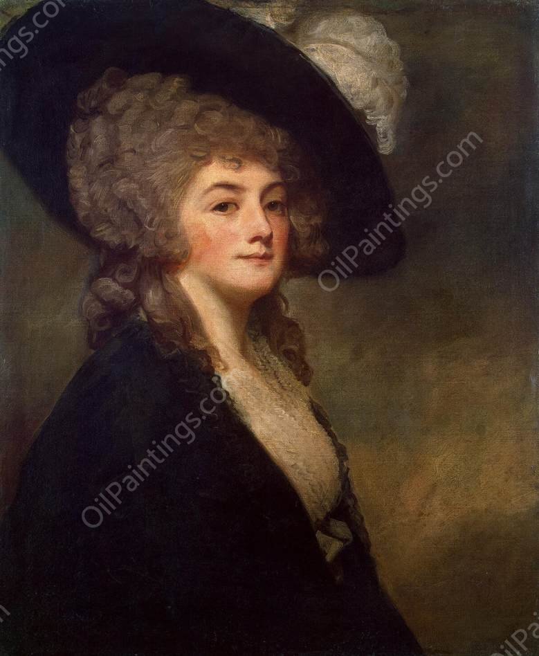 Portrait of Mrs Harriet Greer by George Romney - Hand-Painted Oil Painting Reproduction