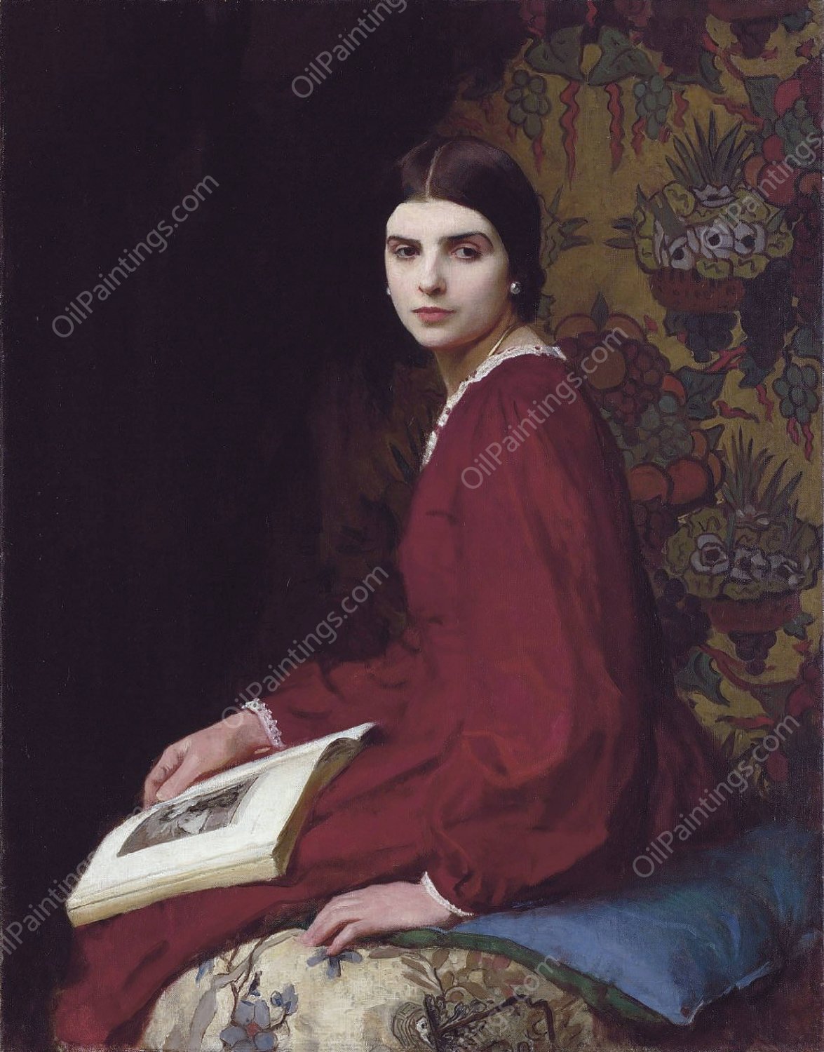 Portrait Of Betty Mccann  by George Spencer Watson - Hand-Painted Oil Painting Reproduction