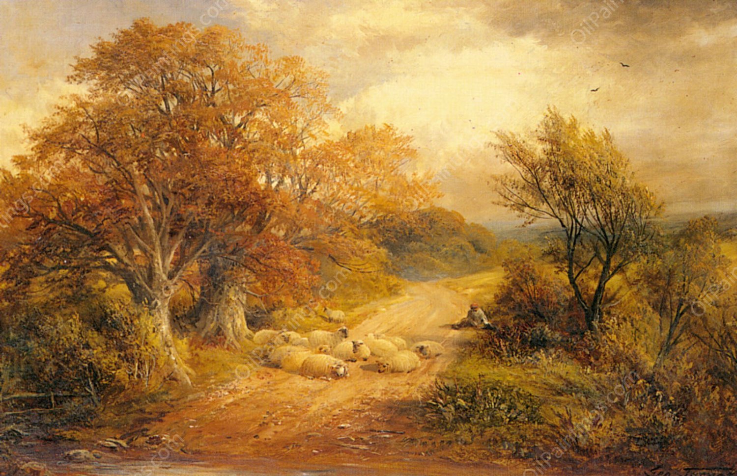 A Derbyshire Water Lane by George Turner - Hand-Painted Oil Painting Reproduction