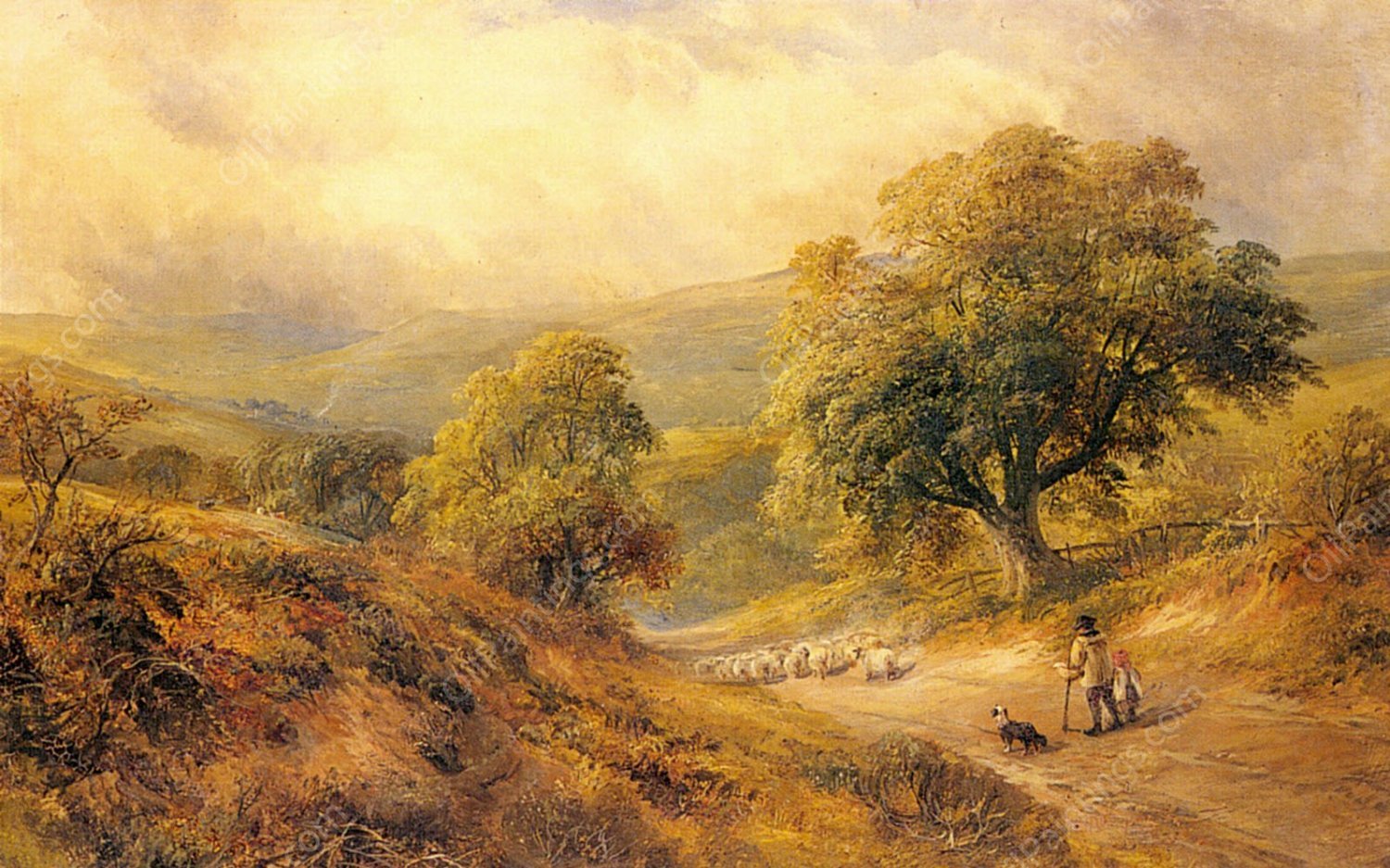 Cross-O-Th-Hands, Derbyshire by George Turner - Hand-Painted Oil Painting Reproduction