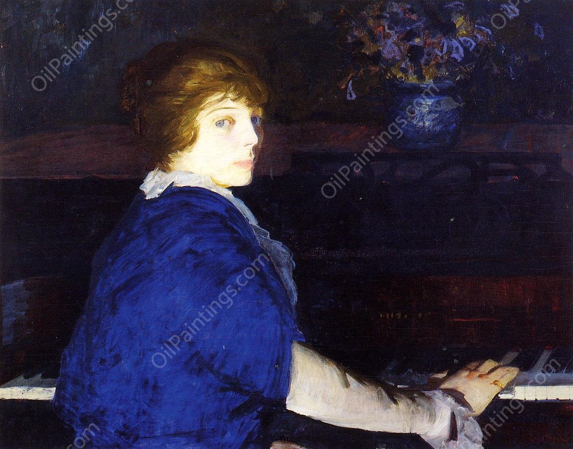Emma at the Piano by George Wesley Bellows - Hand-Painted Oil Painting Reproduction