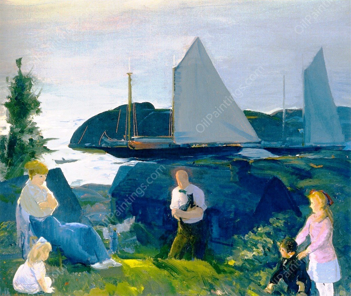 Evening Group by George Wesley Bellows - Hand-Painted Oil Painting Reproduction