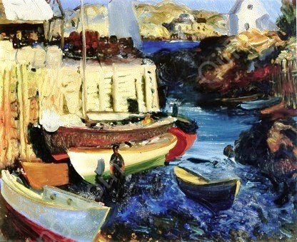 Matinicus Harbor, Late Afternoon by George Wesley Bellows - Hand-Painted Oil Painting Reproduction