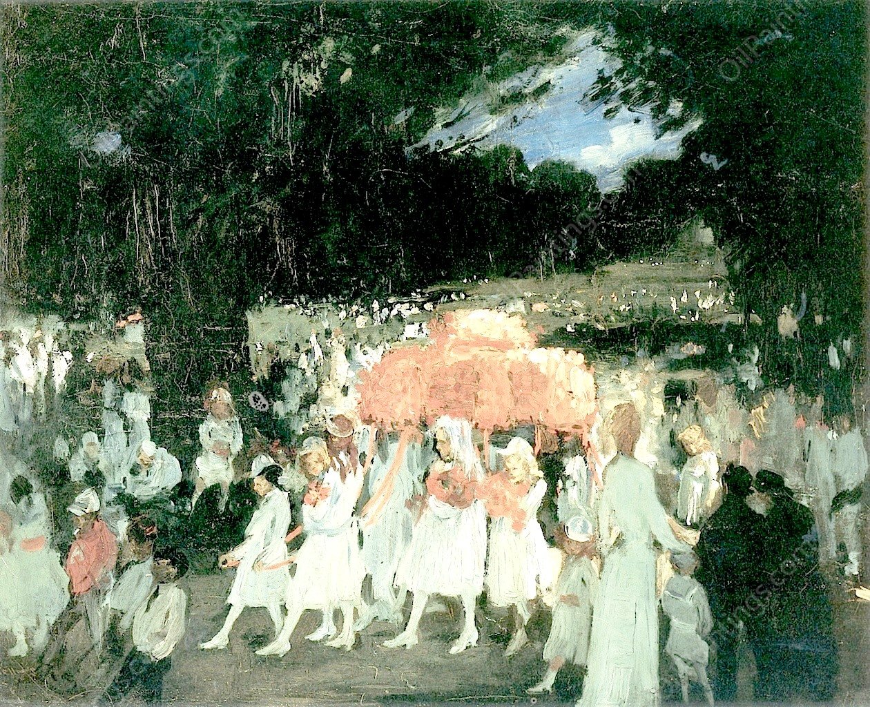 May Day in Central Park by George Wesley Bellows - Hand-Painted Oil Painting Reproduction