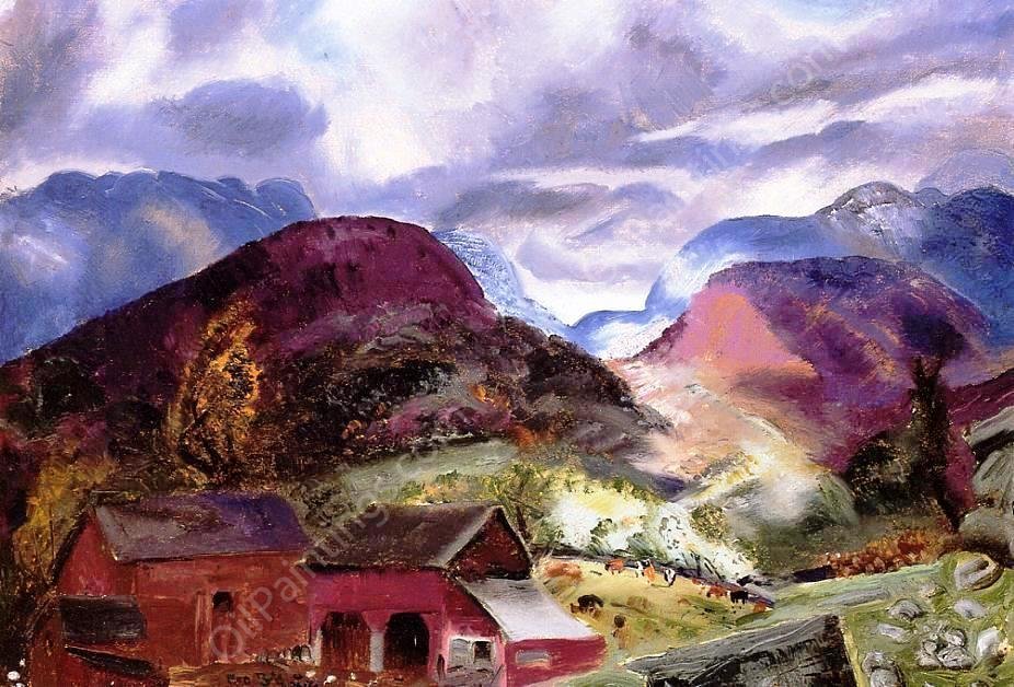 Snow Capped Mountains by George Wesley Bellows - Hand-Painted Oil Painting Reproduction