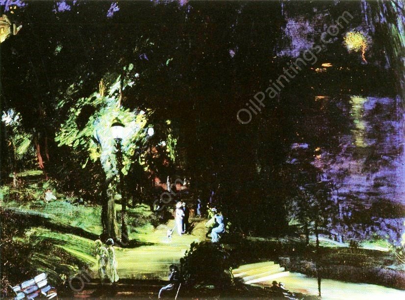 Summer Night, Riverside Drive by George Wesley Bellows - Hand-Painted Oil Painting Reproduction