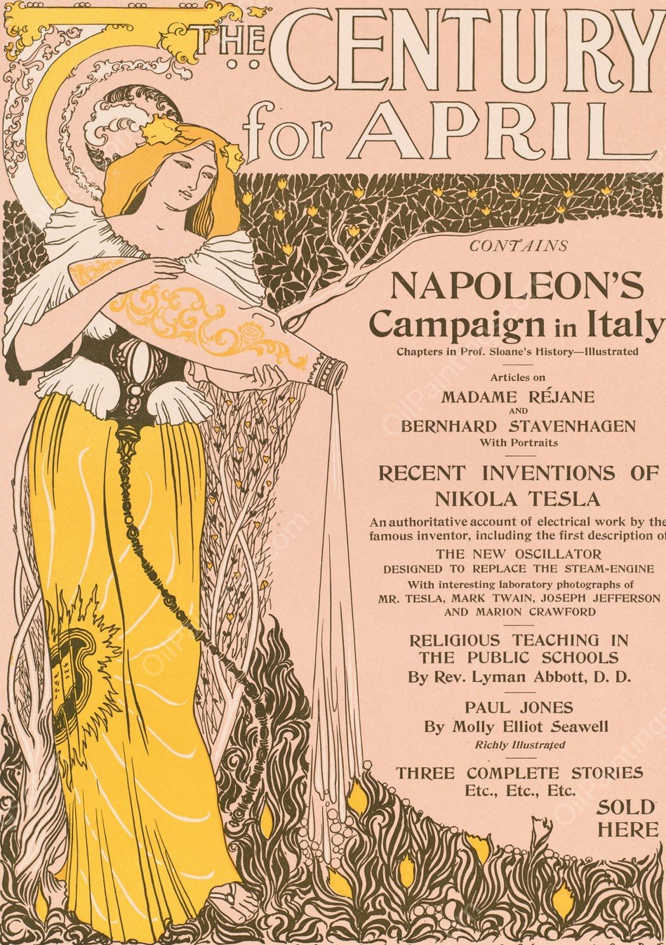 The century for April  by George Wharton Edwards - Hand-Painted Oil Painting Reproduction